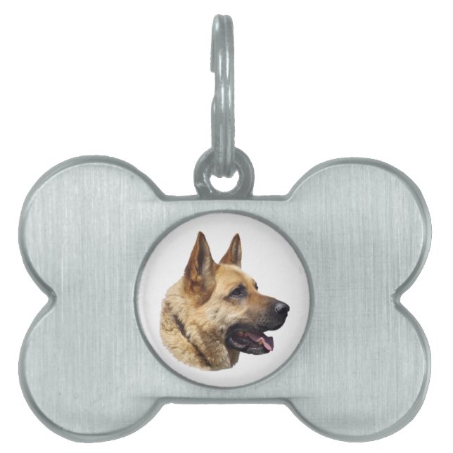 Alsatisches Schäferportrait Tiermarke (Vorderseite)