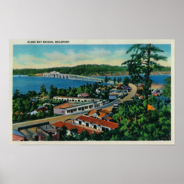 Alsea Bay Bridge in Waldport, Oregon Poster (Vorne)