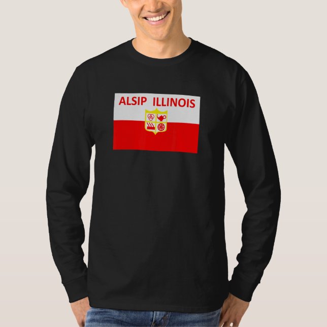 Alsip Illinois Flag T-Shirt (Vorderseite)