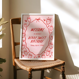 Also Berry Sweet Whimsical Girls Coquette Geburtst Poster