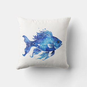 Also Blau Fisch Klein Kissen