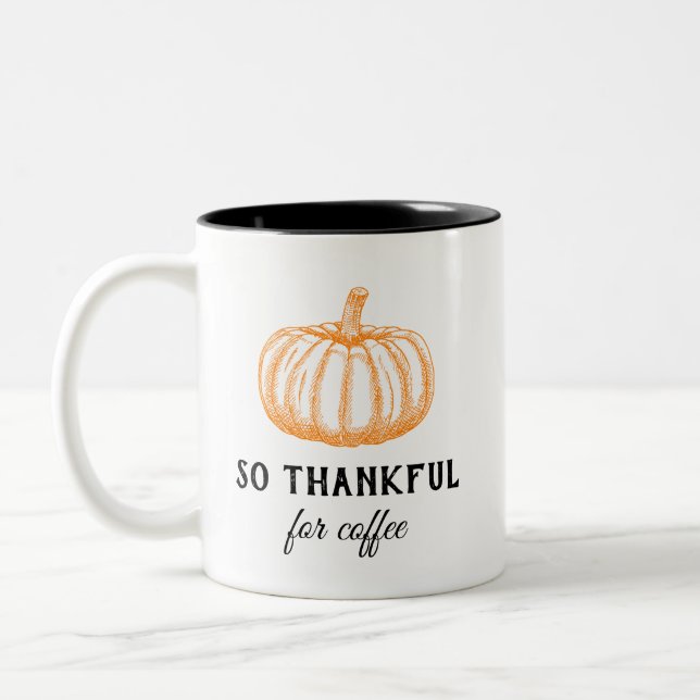 Also dankbar für Kaffee Pumpkin Zwei-Tone-Tasse Zweifarbige Tasse (Links)
