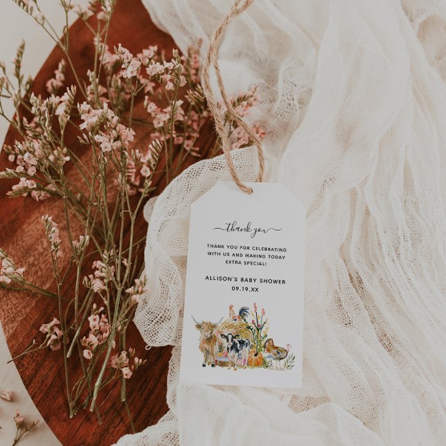 Also danke für Sie | Fall Baby Dusche Geschenkanhänger (Von Creator hochgeladen)