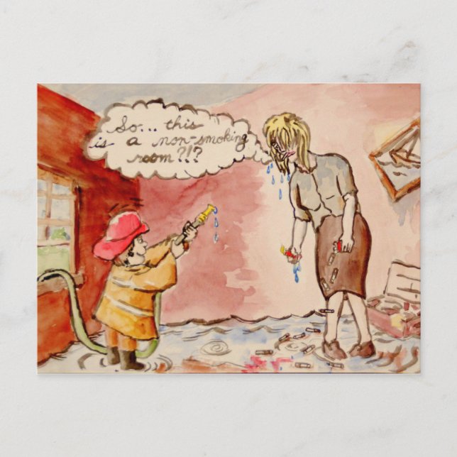 Also...das ist ein Nichtraucherzimmer?!? Postkarte (Vorderseite)