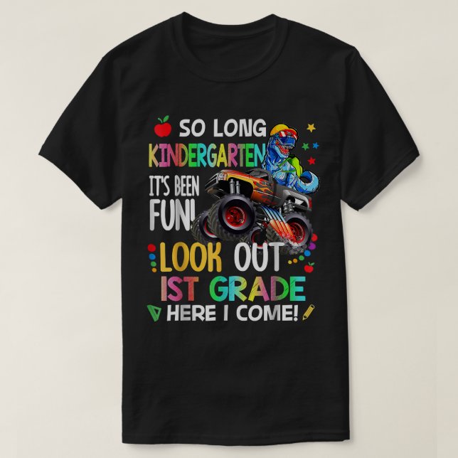 Also, der lange Kindergarten schaut auf die 1. Kla T-Shirt (Design vorne)