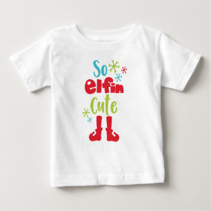 Also Elfin Niedlich, Elfshose, Schneeflocken, Weih Baby T-shirt
