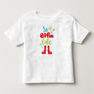 Also Elfin Niedlich, Elfshose, Schneeflocken, Weih Kleinkind T-shirt