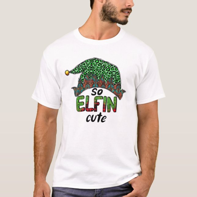 Also Elfin Niedlich frohe Weihnachten Elf Green Le T-Shirt (Vorderseite)