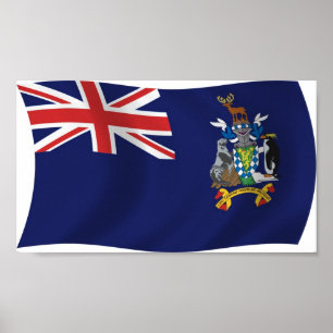 Also Georgia Und Sandwich Flagge Poster Druck