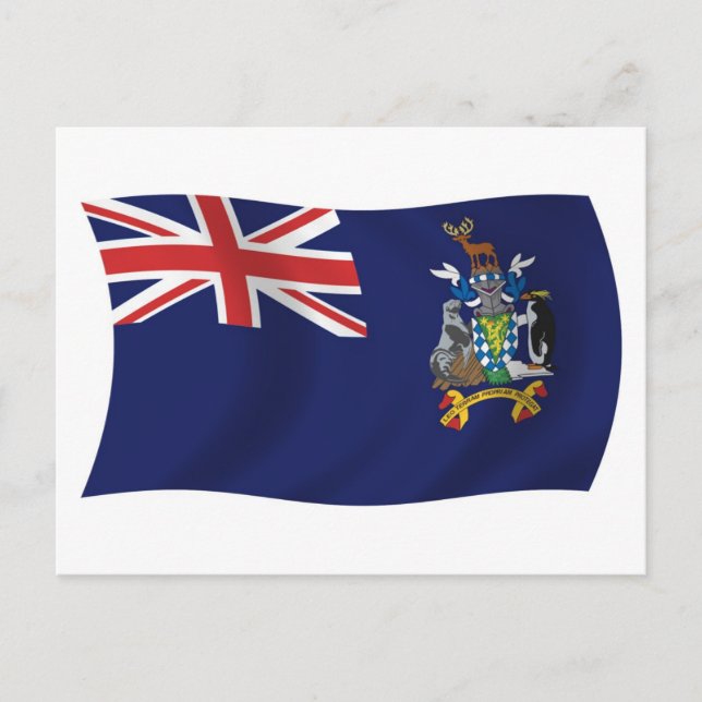 Also Georgien und Sandwich Flag Postkarte (Vorderseite)