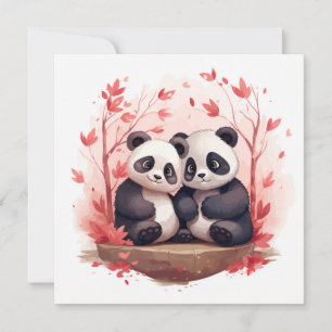 Also glücklich zusammen Panda Paar Save The Date