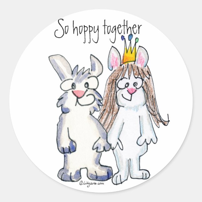 Also Hoppy Together - Cartoon Rabbit Sticker (Vorderseite)