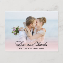 Also in der Liebe | Hochzeit Danke Foto Postkarte