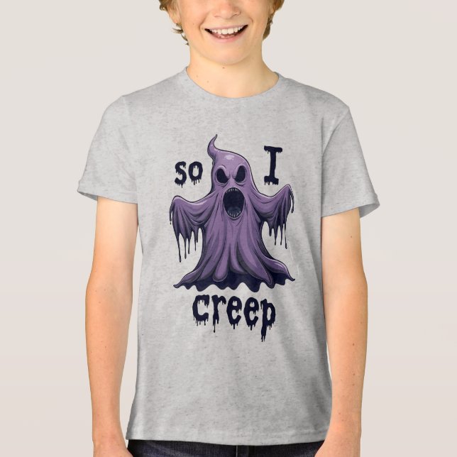 Also kreep ich Halloween Boo Ghost Funny Creep Yea Tri-Blend Shirt (Vorderseite)