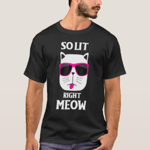Also Lit rechts Meow Rave Edm Techno Rave Party Fe T-Shirt
