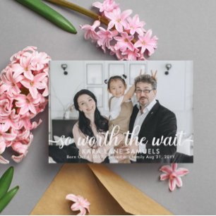 Also lohnt die Warte Foto Adoption Ankündigung