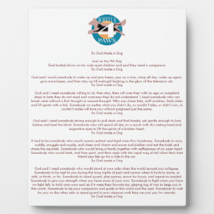 "Also machte Gott einen Hund"-Plakette Fotoplatte