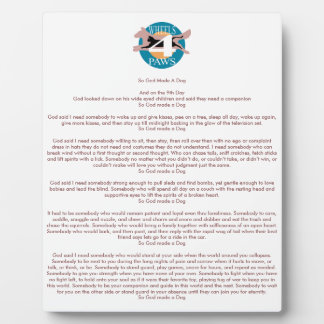 "Also machte Gott einen Hund"-Plakette Fotoplatte