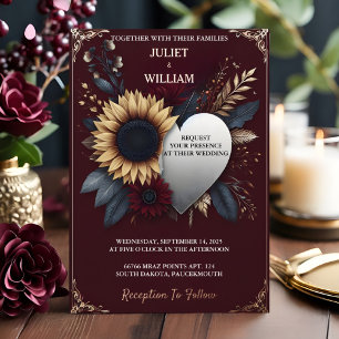 Also Maroon Traditioneller Fall Couple Burgundy We Folieneinladung