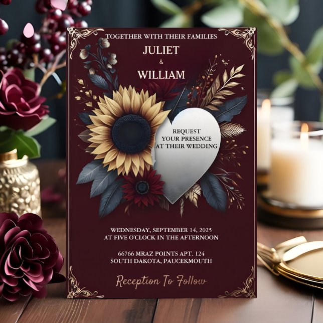 Also Maroon Traditioneller Fall Couple Burgundy We Folieneinladung (Von Creator hochgeladen)