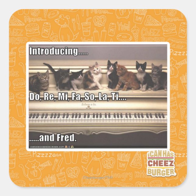 Also, Re, Mi, Fa, also, La, Ti, Fred Quadratischer Aufkleber (Vorderseite)