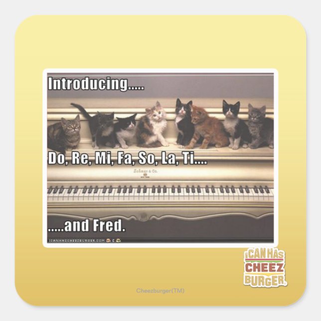 Also, Re, Mi, Fa, also, La, Ti, Fred Quadratischer Aufkleber (Vorderseite)