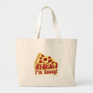 Also Saucy Pizza Liebe Deep Dish Funny Slogan Jumbo Stoffbeutel