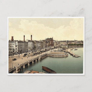 Alster Pavillon, Jungfernstieg, Hamburg, Deutschla Postkarte