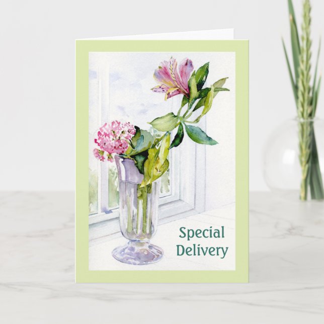 Alstroemeria Blume 12x18 Faltkarte Karte (Vorderseite)