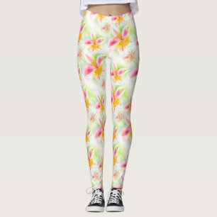 Alstroemeria-Blumen Peruanische Lilien-Kunst-Leggi Leggings