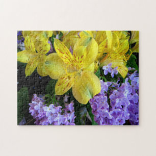 Alstroemeria und Flieder Blumen Puzzle