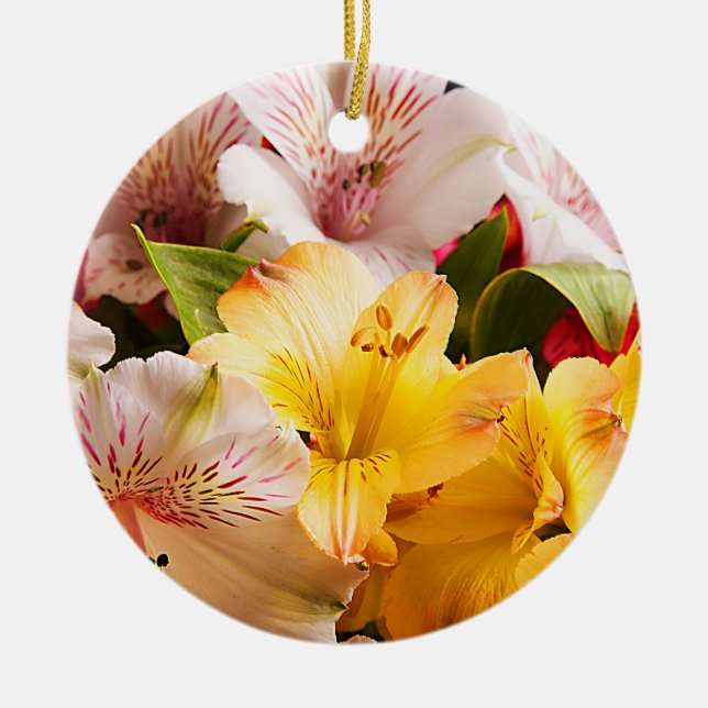 Alstroemeria-Verzierung Keramik Ornament (Vorne)