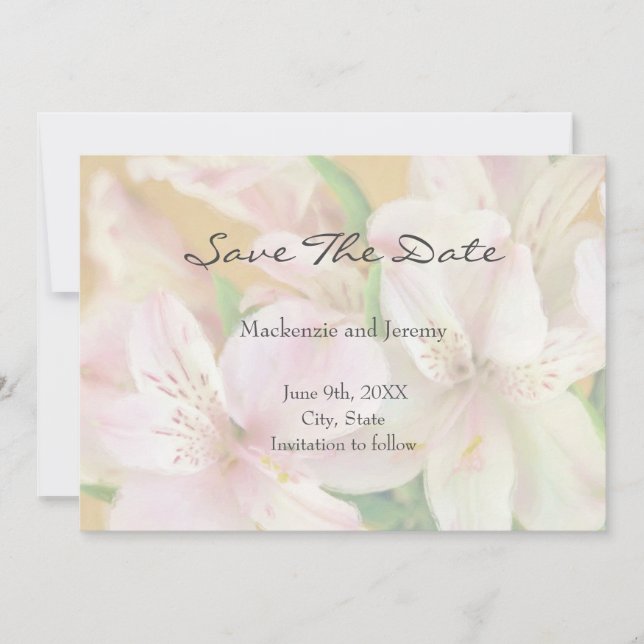 Alstromeria-Malerei Save The Date (Vorderseite)