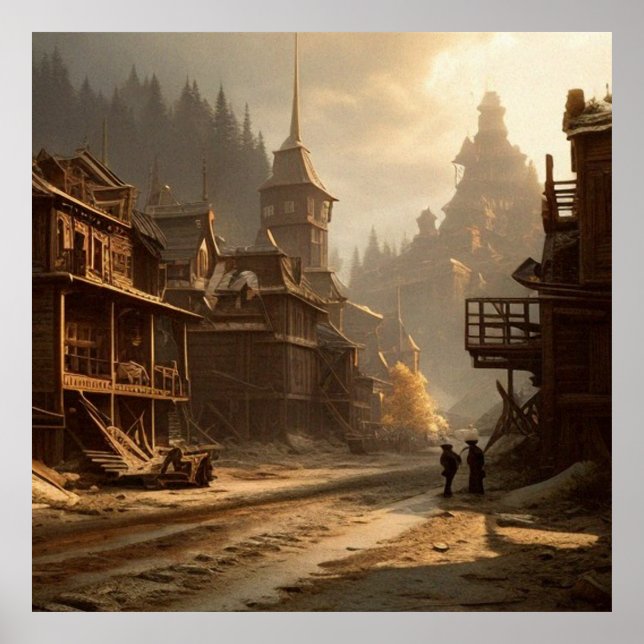 Alt Abandoned 19 Jahrhundert Stadt Main Street 2 Poster (Vorne)