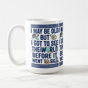 Alt, aber habe die Welt gesehen, bevor sie schlech Kaffeetasse