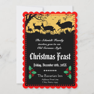 Alt deutsches Weihnachtsfest Party oder Bankett Einladung