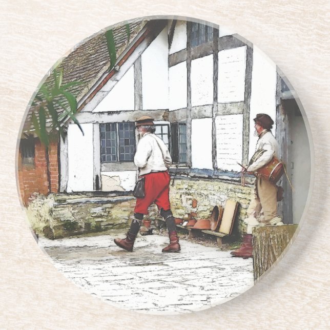 ALT ENGLAND SANDSTEIN UNTERSETZER (Vorne)