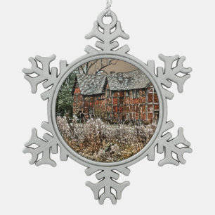 ALT ENGLAND SCHNEEFLOCKEN Zinn-Ornament