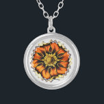 ALT ENGLAND VERSILBERTE KETTE<br><div class="desc">Ein Kunstdesign einer alten England Buntglasfenster Blume.</div>
