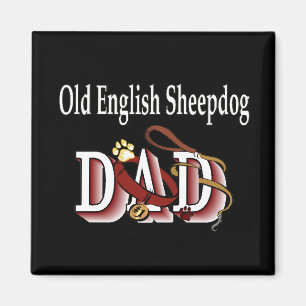 alt englisch SHEEPDOG dad Magnet