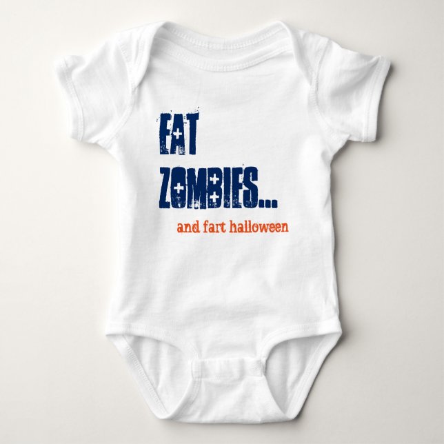 Alt Funny Baby Eat Zombies Halloween Baby Grow Strampler (Vorderseite)
