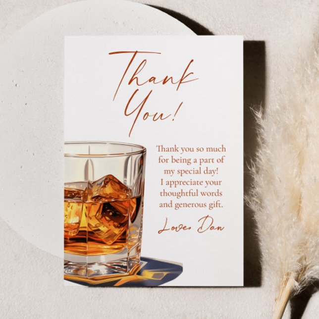 Alt Glas Whisky Glas Geburtstagsfeier Dankeskarte (Von Creator hochgeladen)