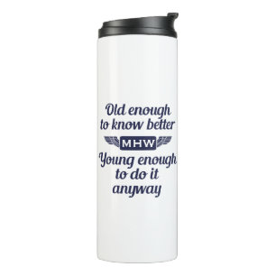 "Alt & Jung", kundenspezifische Monogramm-Wäsche Thermosbecher