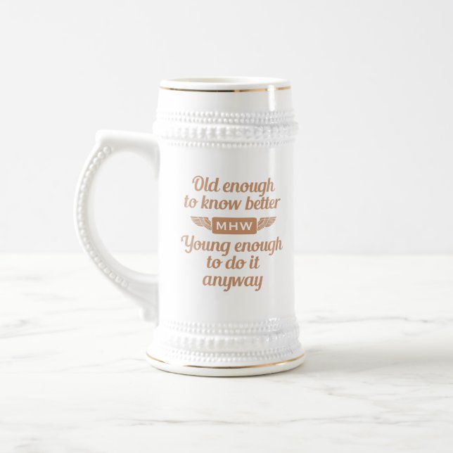 "Alt & Jung"-Tasse Bierglas (Links)