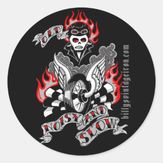 Alt, laut und langsam (Farbe) Runder Aufkleber