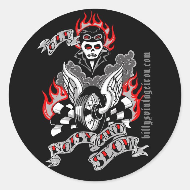 Alt, laut und langsam (Farbe) Runder Aufkleber (Vorderseite)