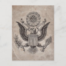 Alt modische amerikanische Wappen Postkarte