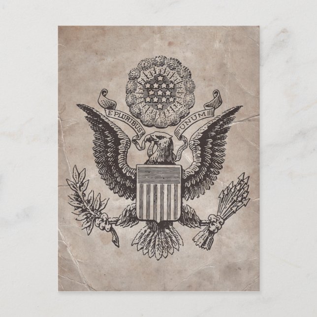Alt modische amerikanische Wappen Postkarte (Vorderseite)