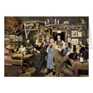 Alt modische Bar mit Leuten feiern, ein Party