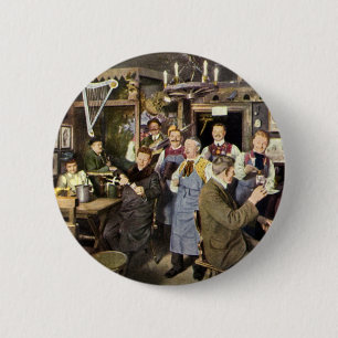 Alt modische Bar mit Leuten feiern, ein Party Button